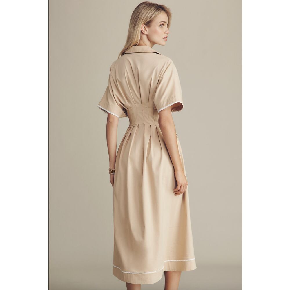 EUC Anthropologie Exquise The Tobie Button-Front Pleated Shirt Dress Plus Size - Picture 6 of 11